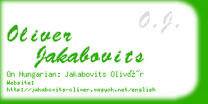 oliver jakabovits business card